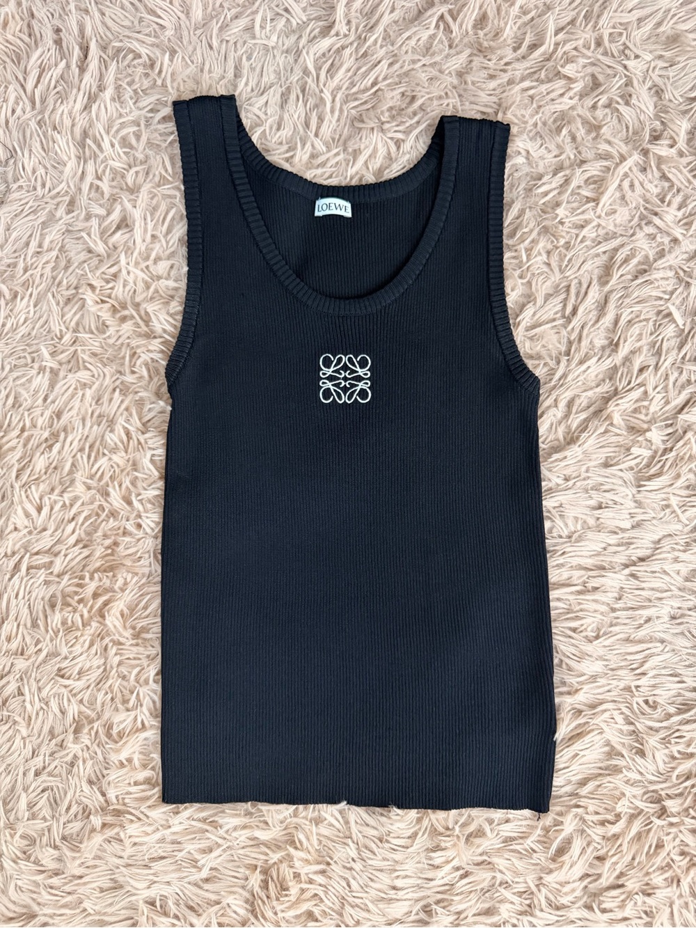 Black Ribbed Tank Top - Picture 2 of 3